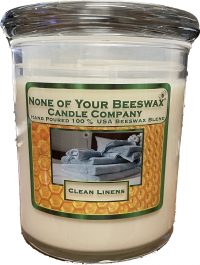 clean linens candle jar