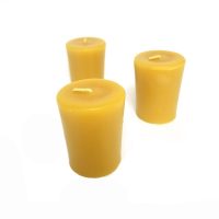 3 votive beeswax candles