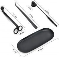 Maintain a clean, soot-free burn with our 4-piece candle care tool set. Includes a wick trimmer, snuffer, dipper, and storage tray in 5 metallic finishes.